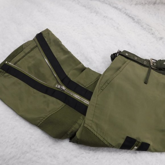Hot & Delicious Buckle Zip Up Olive Green Cargo Pants, Size S - Picture 10 of 14